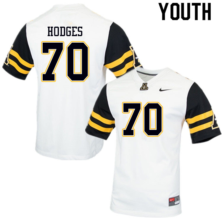 Youth #70 Cooper Hodges Appalachian State Mountaineers College Football Jerseys Sale-White